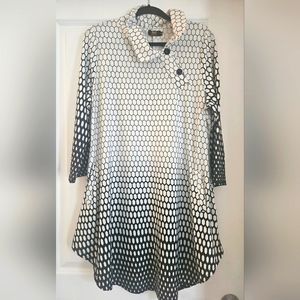 Black and White Midi Dress